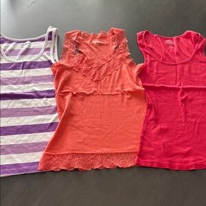Old Navy Pink Ruffled Sleeveless Tank Top